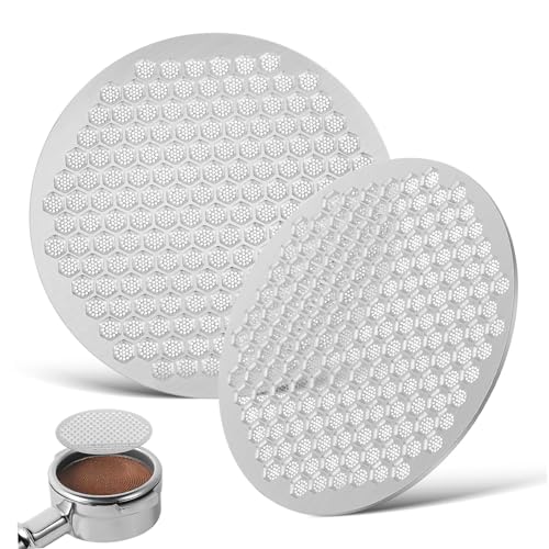 FUNOMOCYA 2 Stück Teiliges Puck Screen aus Edelstahl Wiederverwendbares Feinmaschiges Metallfilter Sieb für Espresso siebträger Langlebiges Kaffeefilter Zubehör mit Mehrlagiger Struktur von FUNOMOCYA