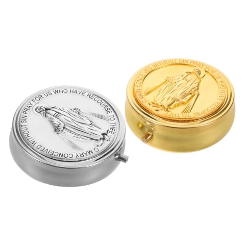 FUNOMOCYA 2 Stück Teiliges Rosary Keepsake Box aus Stabilem Zinklegierung Metall Vintage Aufbewahrungsbox für Schmuck Ringe und Religiöse Andenken Vielseitiger Organizer zur Aufbewahrung von FUNOMOCYA 2 Stück Teiliges Rosary Keepsake Box aus Stabilem Zinklegierung Metall Vintage Aufbewahrungsbox für Schmuck Ringe und Religiöse Andenken Vielseitiger Organizer zur Aufbewahrung von von FUNOMOCYA