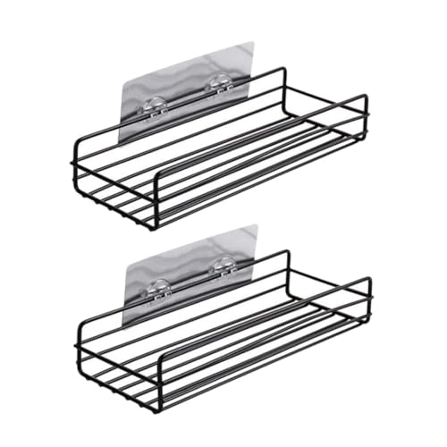 FUNOMOCYA 2 Stück Wandmontierte Badezimmer Regale aus Schwarzem Eisen mit Selbstklebenden Pads Stabile Aufbewahrung für Dusche Shampoo Küche Vielseitige Ablage FUNOMOCYA 2 Stück Wandmontierte Badezimmer Regale aus Schwarzem Eisen mit Selbstklebenden Pads Stabile Aufbewahrung für Dusche Shampoo Küche Vielseitige Ablage von FUNOMOCYA
