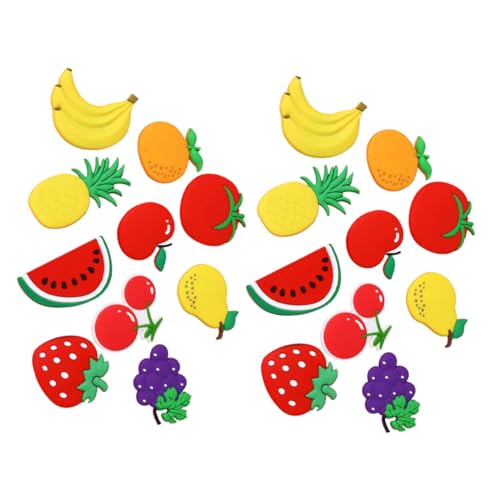 FUNOMOCYA 20 Stück Teiliges Niedliche Obst Kühlschrankmagnete aus Weichem Gummi Realistische Früchte Kompakt und Leicht Dekorative Magneten für Küche Büro Whiteboard Platzsparend und von FUNOMOCYA