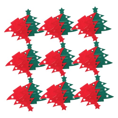 FUNOMOCYA 24 Stück Teiliges Weihnachtsbaum aus Weichem Filz Festliche Gabel Messerhalter in Rot und Grün Praktische Tischdeko für Weihnachten und Feiertagspartys Schützt und Ordnet Besteck von FUNOMOCYA