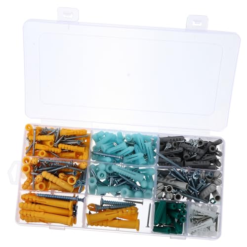FUNOMOCYA 241 Stück Teiliges Dübel Schraubenset mit Selbstbohrenden Verzinkten Kunststoff dübeln und Selbstschneidenden Trockenbauschrauben Korrosionsbeständig Robust für Wandbefestigung von FUNOMOCYA