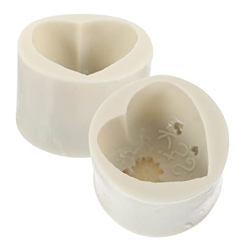 FUNOMOCYA 2Stücke Silikonform Herzförmige Kerzenform für DIY Kerzenherstellung Sicher und Langlebig für Süßigkeiten Mehrzweck Handwerksform von FUNOMOCYA