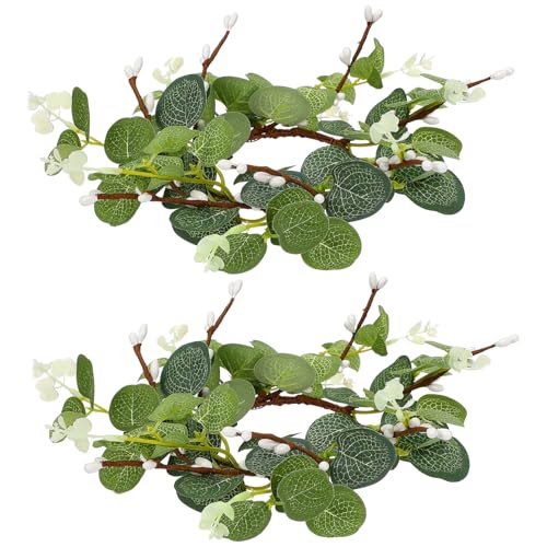 FUNOMOCYA 2er Set Dekorativer Kerzenkranz Für Haushaltskerzen Künstlicher Eukalyptus Wreath Für Ostern Und Festlichkeiten Durchmesser Wreath Dekoration Für Tisch Und Wohnbereich FUNOMOCYA 2er Set Dekorativer Kerzenkranz Für Haushaltskerzen Künstlicher Eukalyptus Wreath Für Ostern Und Festlichkeiten Durchmesser Wreath Dekoration Für Tisch Und Wohnbereich von FUNOMOCYA
