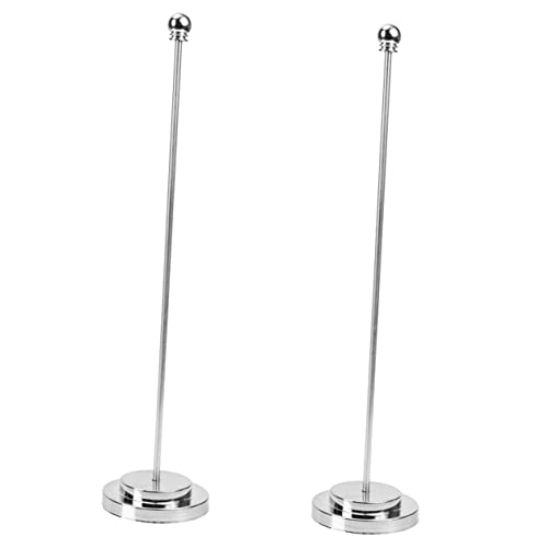 FUNOMOCYA 2st Fahnenstange Fahnenhalter Für Arbeitsplatten Auto- Magnetischer Fahnenhalter Halter Für Mini-flaggenständer Mini-flaggenhalter Für Die Tischplatte Windsack Silver Eisen von FUNOMOCYA