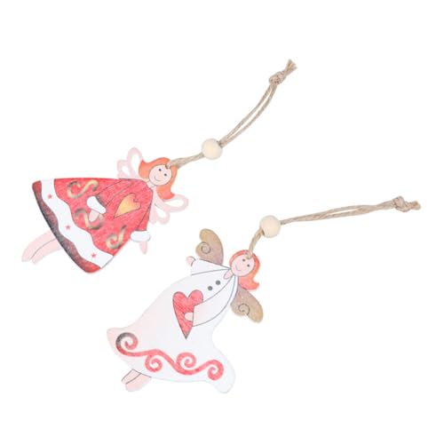 FUNOMOCYA 2stücke Holzanhänger Weihnachtsdeko Engelanhänger Hängeanhänger Wandbehang Hohlanhänger Für Fenster Dekoration von FUNOMOCYA