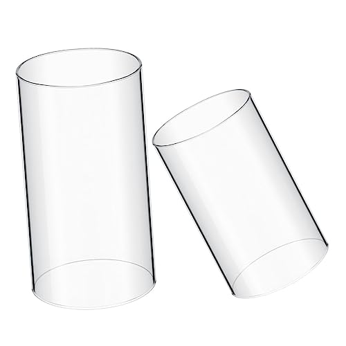 FUNOMOCYA 2stücke Zylinder Kerzenglas Aus Glas Winddicht Für Kerzen Transparente Kerzenhüllen Kleine Hülle Für Tee Licht Hochwertige Kerzenzylinder von FUNOMOCYA