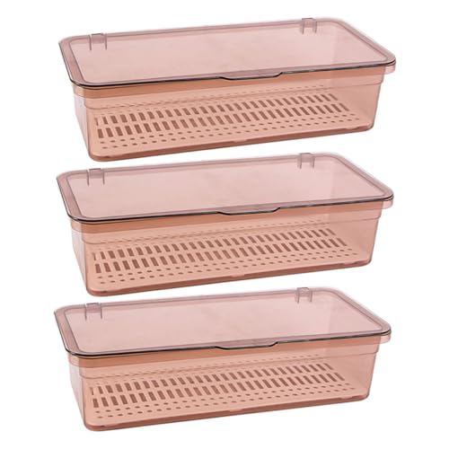 FUNOMOCYA 3 Stück Besteck Organizer mit Deckel und Abtropffläche Teiliges Küchenutensilien Aufbewahrungstablett Verlängertes Design für Essstäbchen Silbernes Besteck Tablett für Effiziente von FUNOMOCYA