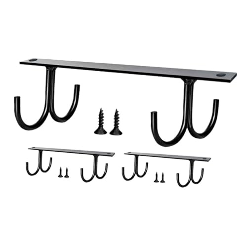 FUNOMOCYA 3 Stück Teiliges Unterbau Tassenhalter aus Schwarzem Metall mit Haken Stabiler Becherhalter für Küchen Vielseitiger Organizer zur Ordentlichen Aufbewahrung von Tassen und von FUNOMOCYA