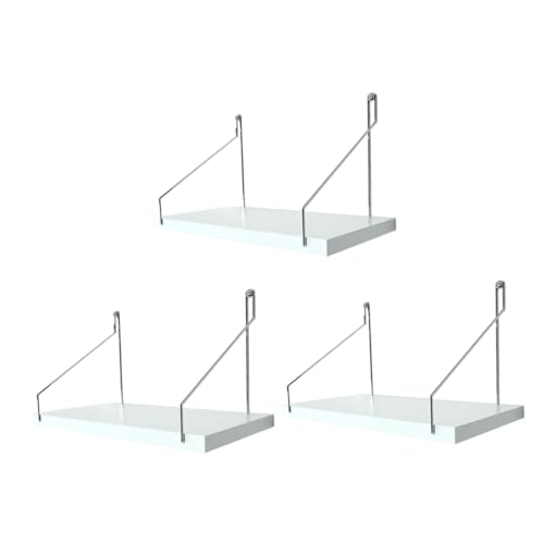 FUNOMOCYA 3 Stück Teiliges Wandregal Bohrfreies Aufbewahrungsregal für Schlafzimmer und Wohnzimmer und Vielseitig Einsetzbar Weiß von FUNOMOCYA