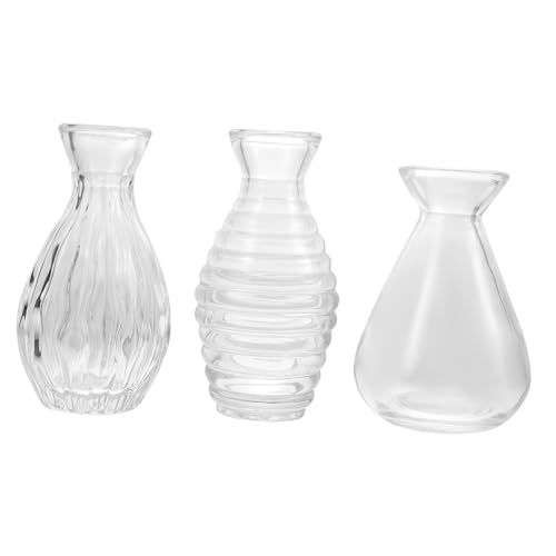 FUNOMOCYA 3 Stück Weithals-Aromatherapie-Flasche wohnungseinrichtung wohnungsdeko mini vase wohnraumdeko Practical Diffuser Phiole Schmelzer Leere nachfüllbare Flaschen Diffusorflaschen Glas von FUNOMOCYA