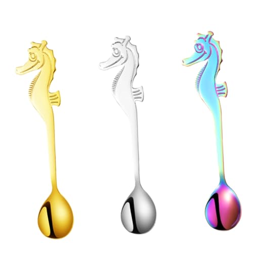 FUNOMOCYA 3Stücke Teiliges Kaffeelöffel im Design Rostfrei für Getränke und Gebäck Silbernem Goldenem und Buntem Löffel FUNOMOCYA 3Stücke Teiliges Kaffeelöffel im Design Rostfrei für Getränke und Gebäck Silbernem Goldenem und Buntem Löffel von FUNOMOCYA