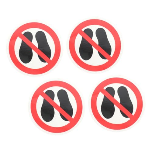 FUNOMOCYA 4 STÜCKE Teiliges Sicherheitswarnaufkleber Nicht Betreten Selbstklebend für Glatte Oberflächen Innen und Außen Reißfestes Pet material Klare Warnhinweise Geeignet für Stahl Glas von FUNOMOCYA