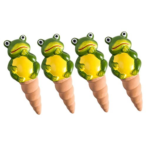 FUNOMOCYA 4 Stück Automatisches Bewässerungssystem Froggestaltung Pflanzenbewässerungskeramik Selbstbewässernde Pflanzenspikes für Zimmer Gartenpflanzen Langlebig und Einfach zu Bedienen von FUNOMOCYA
