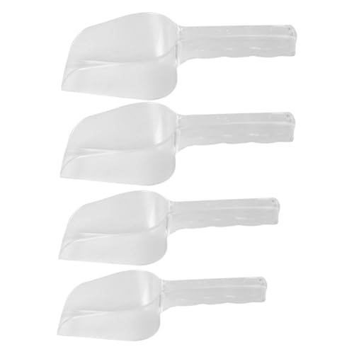 FUNOMOCYA 4 Stück Eisschaufel groß Essensschaufel Mehrzweckschaufel für Lebensmittel Mehlschaufel Bar Ice Scoop Eiswürfelschaufel Getreide Schaufel Getreideschaufel Plastik Transparent von FUNOMOCYA