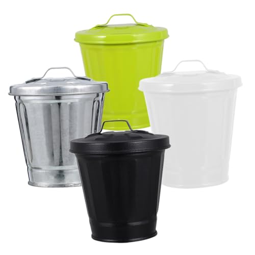 FUNOMOCYA 4 Stück Metall Mülleimer Mini Tischabfallkorb mit Deckel für Büro Schlafzimmer und Haushalt Vielseitiger Abfallbehälter Papierkorb Stiftehalter Blumentopf Schwarz Grün Natur Weiß FUNOMOCYA 4 Stück Metall Mülleimer Mini Tischabfallkorb mit Deckel für Büro Schlafzimmer und Haushalt Vielseitiger Abfallbehälter Papierkorb Stiftehalter Blumentopf Schwarz Grün Natur Weiß von FUNOMOCYA