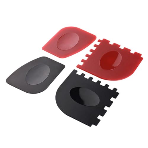 FUNOMOCYA 4 Stück Praktisches Grillpfannen reinigungsset aus Langlebigem Kunststoff mit Rutschfestem Griff Effektive Schaber für Eisenpfannen und Grillpfannen Schwarz rot Ergonomisch Leicht von FUNOMOCYA
