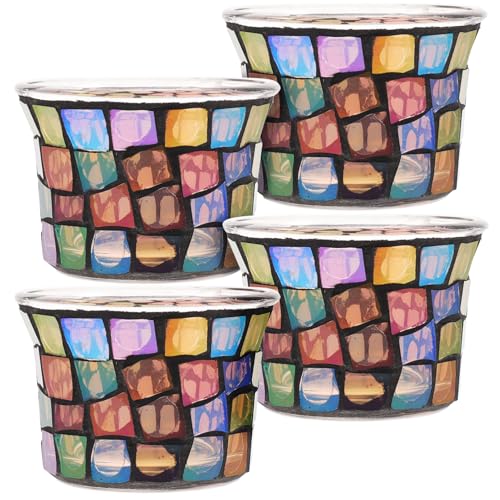 FUNOMOCYA 4 Stück Teiliges Glas Kerzenhalter Handgefertigte Bunte Teelichthalter Dekorative Tischmitte für Hochzeit Hausdeko Leicht und Tragbar Stimmungsvolle Lichtgestaltung FUNOMOCYA 4 Stück Teiliges Glas Kerzenhalter Handgefertigte Bunte Teelichthalter Dekorative Tischmitte für Hochzeit Hausdeko Leicht und Tragbar Stimmungsvolle Lichtgestaltung von FUNOMOCYA