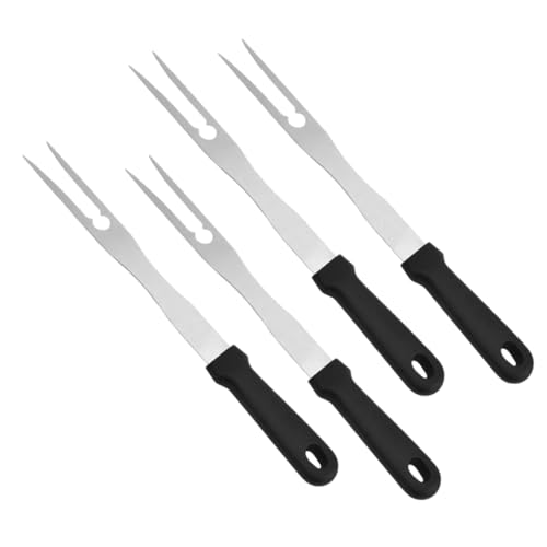 FUNOMOCYA 4 Stück Teiliges Grillgabeln mit Langem Griff Hitzebeständig und Rostfrei Multifunktionale Barbecue Gabeln für Sicheres Grillen Einfach zu Reinigen als Grillzubehör von FUNOMOCYA