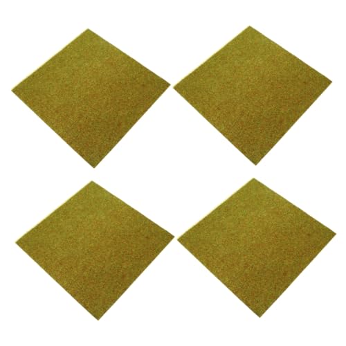 FUNOMOCYA 4 Stück Teiliges Modell Wiederverwendbarer Nylon rasenteppich für Sandtisch Realistische Landschaftsdeko Zuschneidbare Grasmatte für DIY Mini landschaften von FUNOMOCYA