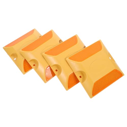 FUNOMOCYA 4 Stück Teiliges Reflektierendes Kunststoff puffer Autobahn geschwindigkeitsdämpfung Wetterfest Stoßfest mit Hoher Sichtbarkeit für Sichere Fahrbahnmarkierung von FUNOMOCYA