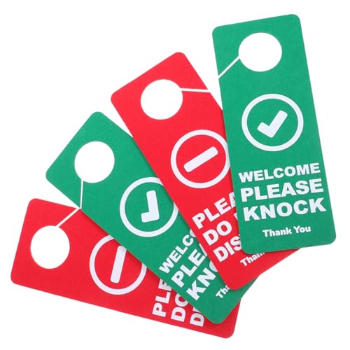 FUNOMOCYA 4 Stück Türschild Do Not Disturb und Welcome Please Knock aus Robustem Filz in Rot und Grün für Büro Hotel Home Office Online meetings und Privatsphäreanzeigen von FUNOMOCYA