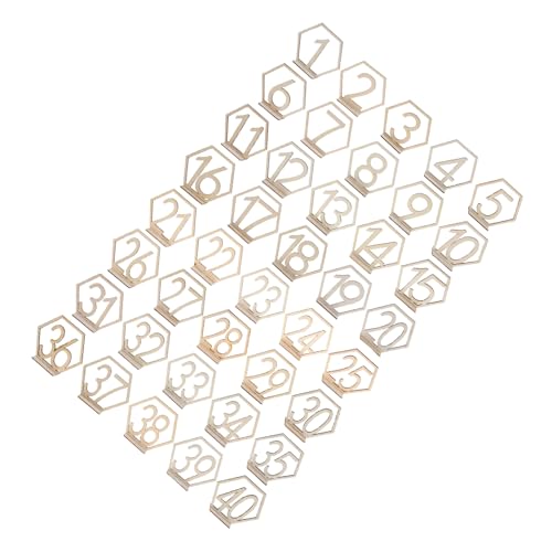 FUNOMOCYA 40 Stück Teiliges Holz Tischnummern mit Sechseckigem Design Robuste Sitzplatzmarkierer für Hochzeiten Restaurants Cafés und Events Leichte Stilvolle Tischkarten aus Holz von FUNOMOCYA