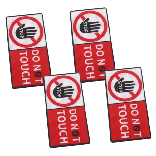FUNOMOCYA 4Blatt Berühren Aufkleber Sicherheitswarnetiketten für Werkzeugkästen Selbstklebend Langlebig Effektive Warnung für Gefährliche Bereiche Witterungsbeständig von FUNOMOCYA