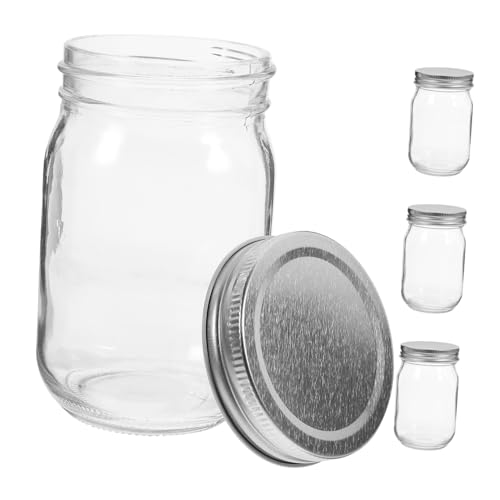 FUNOMOCYA 4 Stück Glas Marmeladengläser Mit Deckel Wiederverwendbar Verschlussglas Leere Früchtegeleedosen Vorratsbehälter FUNOMOCYA 4 Stück Glas Marmeladengläser Mit Deckel Wiederverwendbar Verschlussglas Leere Früchtegeleedosen Vorratsbehälter von FUNOMOCYA
