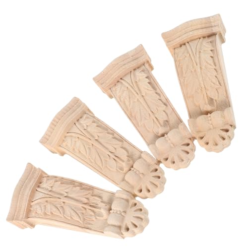 FUNOMOCYA 4pcs Applices Onlays Europäische Corbels Holz Geschnitzt Onlay Applique Rahmen Geschnitzte Applikationen Für Die Fensterbetttür -wandmöbelschrank Kamin Geschnitzt von FUNOMOCYA