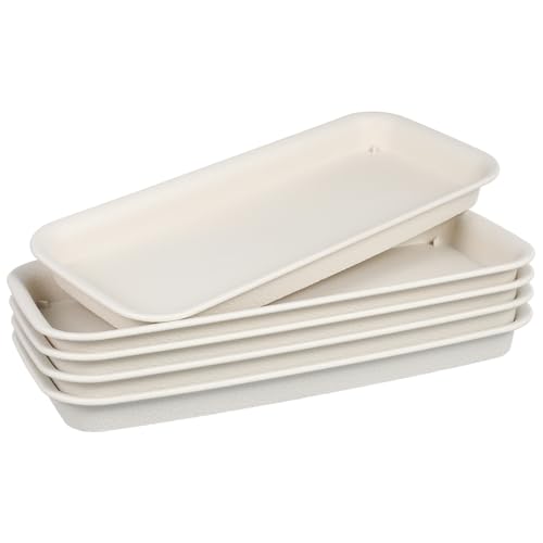 FUNOMOCYA 5 Stück Teiliges Extra Kleines Rechteckiges Kunststoff Blumentopf Untersetzer Hitzebeständig Langlebig Lichtbeständig Beiges Pflanzentablett zur Wasseraufnahme und FUNOMOCYA 5 Stück Teiliges Extra Kleines Rechteckiges Kunststoff Blumentopf Untersetzer Hitzebeständig Langlebig Lichtbeständig Beiges Pflanzentablett zur Wasseraufnahme und von FUNOMOCYA