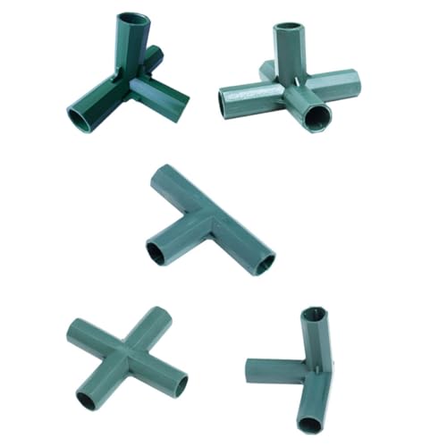 FUNOMOCYA 5 Stück Teiliges Gartenstützen Verbindungsset Verstellbare Kunststoff und Stahlrohrverbinder für Pflanzenrahmen Universalzubehör für und Gewächshäuser von FUNOMOCYA