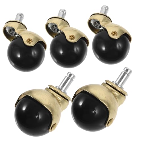 FUNOMOCYA 5 Stück Teiliges Goldene Möbelrollen für Bürostühle und Möbel Robuste Langlebige Kugelrollen für Vintage Möbel Installieren von FUNOMOCYA