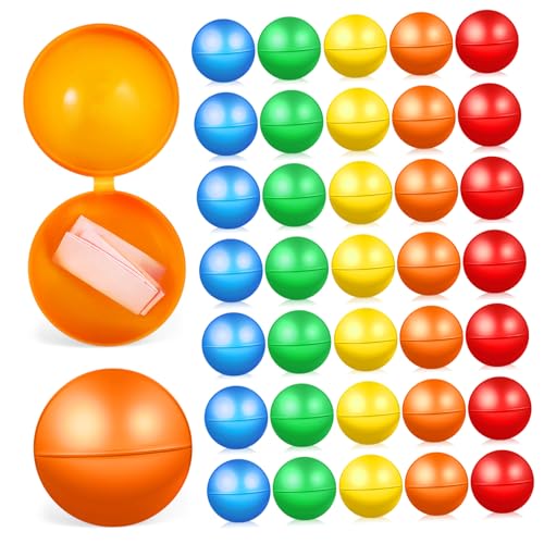 FUNOMOCYA 50 Stück Bunte Lotteriekugeln aus Robustem Kunststoff Hohl und Einfach zu Öffnen für Partyspiele Bastelprojekte und Gewinnziehungen von FUNOMOCYA