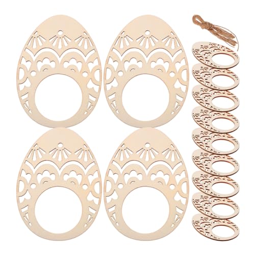 FUNOMOCYA 50 Stück Diy Holznapkinringe im Eierdesign Dekorative Restaurant Napkin Buckle für Ostern Zuhause und Hochzeiten für Festliche Tische von FUNOMOCYA