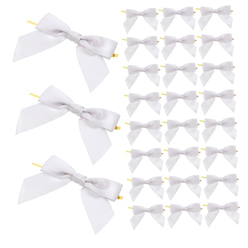 FUNOMOCYA 50 Stück Satin Schleifen mit Drahtverschluss Fertigschleifen für Geschenkverpackung Kuchen Partydeko Kleine DIY Schleifen für Hochzeit Geburtstag und Babyparty in Silber FUNOMOCYA 50 Stück Satin Schleifen mit Drahtverschluss Fertigschleifen für Geschenkverpackung Kuchen Partydeko Kleine DIY Schleifen für Hochzeit Geburtstag und Babyparty in Silber von FUNOMOCYA