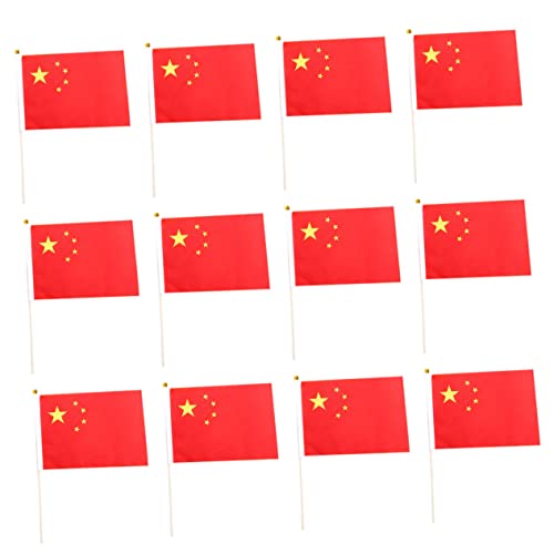 FUNOMOCYA 50 Stück handschwenkende Flagge, China-Flagge, China-Handflagge, China-Nationalflaggen, Nationalflaggen, kleine chinesische Flagge auf Stab, Hand, China-Flagge, Fenster, PVC, chinesischer von FUNOMOCYA