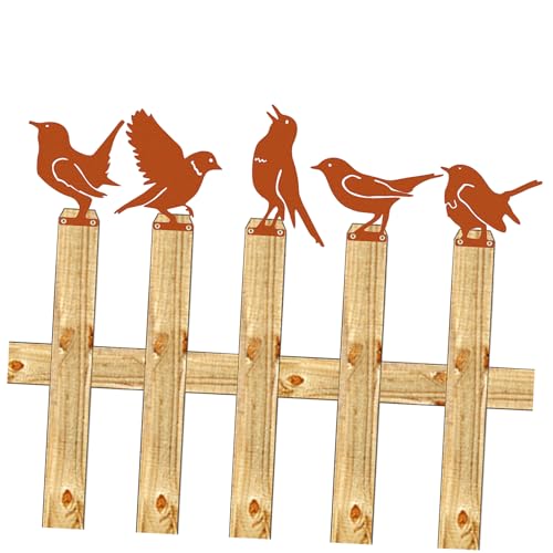 FUNOMOCYA Rostige Vogel Dekoration für Garten 5 Stücke Metall Vögel Ornament für Zäune und Terrassen Wetterfest und Rustikal Garten Dekorationen für Außenbereich FUNOMOCYA Rostige Vogel Dekoration für Garten 5 Stücke Metall Vögel Ornament für Zäune und Terrassen Wetterfest und Rustikal Garten Dekorationen für Außenbereich von FUNOMOCYA