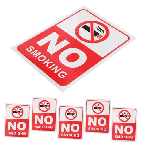 FUNOMOCYA 6 Stück PVC Selbstklebende Rauchverbotsschilder mit UV schutz Brand Rauchen Verboten Warnaufkleber für Innen Außenbereiche Geeignet für Büro Hotel Einkaufszentrum von FUNOMOCYA