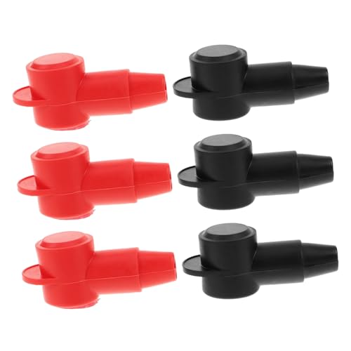FUNOMOCYA 6 Stück Teiliges Batterieklemmen Schutzkappen aus PVC Langlebige Isolierende Batteriepolschutz Abdeckungen Einfache Montage Praktische Schutzhüllen für Autobatterie Polklemmen Rot von FUNOMOCYA