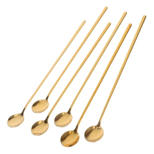FUNOMOCYA 6 Stück Teiliges Lange Kaffeelöffel aus Edelstahl Goldfarbene Rührlöffel mit Extra Langem Griff Langlebig und Vielseitig für Kaffee Eiskaffee Desserts Partys und Heimgebrauch FUNOMOCYA 6 Stück Teiliges Lange Kaffeelöffel aus Edelstahl Goldfarbene Rührlöffel mit Extra Langem Griff Langlebig und Vielseitig für Kaffee Eiskaffee Desserts Partys und Heimgebrauch von FUNOMOCYA