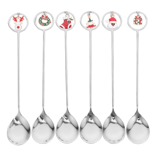 FUNOMOCYA 6 Teiliges Weihnachtskaffeelöffel Set Aus Mit Niedlichen Puppenanhängern Zum Umrühren Von Kaffee Und Für Festliche Mahlzeiten FUNOMOCYA 6 Teiliges Weihnachtskaffeelöffel Set Aus Mit Niedlichen Puppenanhängern Zum Umrühren Von Kaffee Und Für Festliche Mahlzeiten von FUNOMOCYA