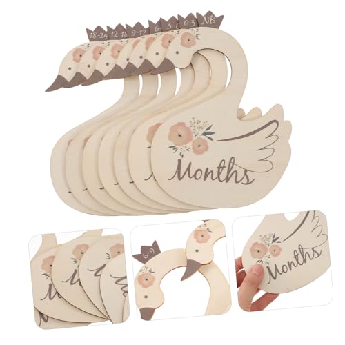 FUNOMOCYA 7 Stück Teiliges Kleiderschrank Vogel Motiv Holz Kleiderteiler für Junge Mädchen mit Monatskennzeichnung Einfache Ordnung für Junge Mädchen Garderobe Schadstofffrei und Passend von FUNOMOCYA