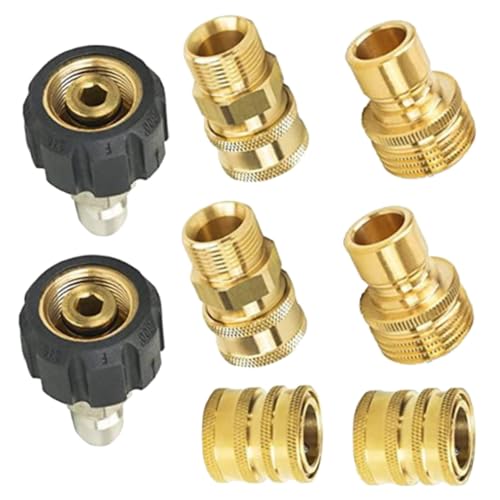 FUNOMOCYA 8 Stück Hochdruckreiniger Adapter Set Teiliges Set für Gartenschlauch Kompatibel mit Verschiedenen Druckreinigern Langlebiges und Einfache Installation für Vielseitige Anwendungen von FUNOMOCYA