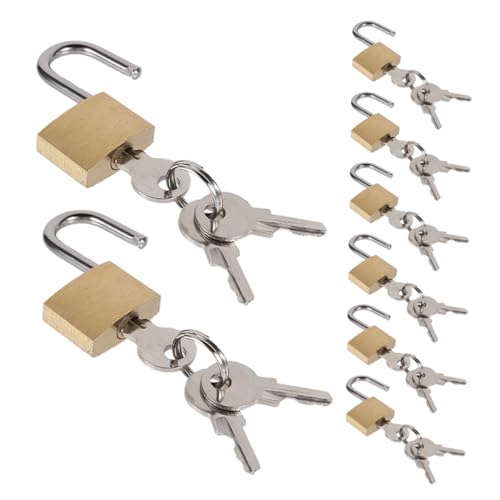 FUNOMOCYA 8 Stück Mini Vorhängeschloss Rucksackschloss Reißverschluss Vorhängeschloss Fitnessstudio Spindschloss Reisegepäckschlösser Kleines Gepäckschloss Schlüsselschloss von FUNOMOCYA