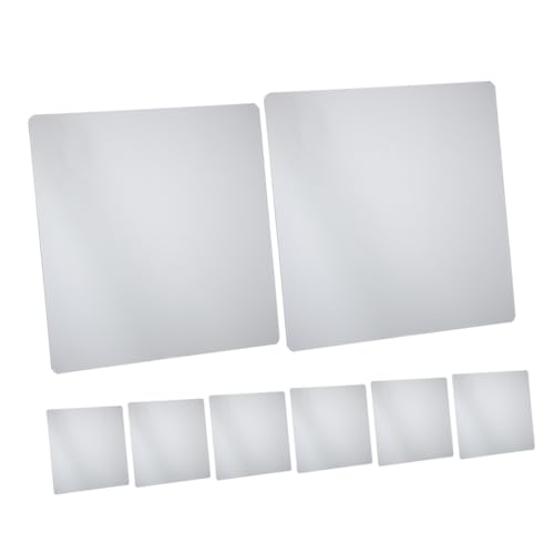 FUNOMOCYA 8 Stück Selbstklebende Acrylspiegel Wanddeko Flexibel Rahmenlos Leichte Spiegelplatten für Bad Wohnzimmer Schlafzimmer Einfache Montage Lichtverbesserung Raumvergrößerung von FUNOMOCYA