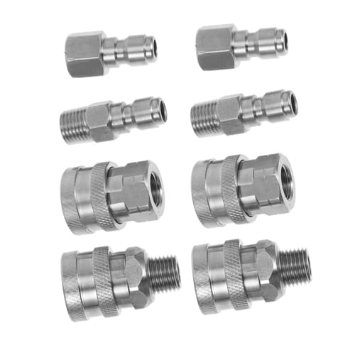 FUNOMOCYA 8 Stück Teiliges Edelstahl Druckwasser Adapter Set Schnellkupplungen mit Innen Außengewinde für Hochdruckreiniger Schlauchanschluss Zubehör Robust Langlebig FUNOMOCYA 8 Stück Teiliges Edelstahl Druckwasser Adapter Set Schnellkupplungen mit Innen Außengewinde für Hochdruckreiniger Schlauchanschluss Zubehör Robust Langlebig von FUNOMOCYA