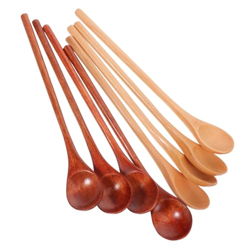 FUNOMOCYA 8 Stück Teiliges Holz-honiglöffel mit Langem Ergonomischem Griff Natürlicher Schonender Kochlöffel für Honig Kaffee Tee Saucen und Empfindliche Kochgeschirre von FUNOMOCYA