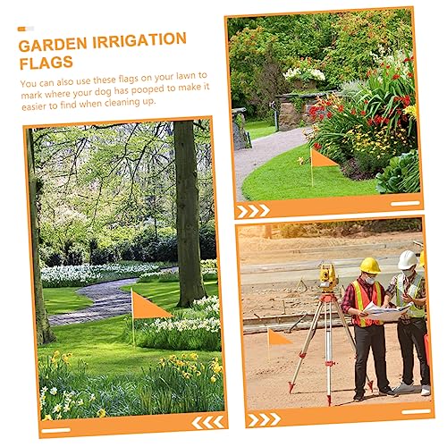 FUNOMOCYA 8 Stück Teiliges Markierungsflaggen mit Dreieckigen Garten und Baustellenmarkierungen Wetterfeste Leuchtend Orangefarbene Polyester Fahnen für und Gelände Kennzeichnung von FUNOMOCYA