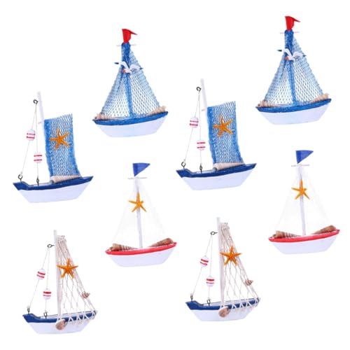 FUNOMOCYA 8 Stück Teiliges Miniatur Segelboot im Mediterranen Stil Nautische Holzboot Deko für Tisch Wohnzimmer Schlafzimmer und Partys FUNOMOCYA 8 Stück Teiliges Miniatur Segelboot im Mediterranen Stil Nautische Holzboot Deko für Tisch Wohnzimmer Schlafzimmer und Partys von FUNOMOCYA